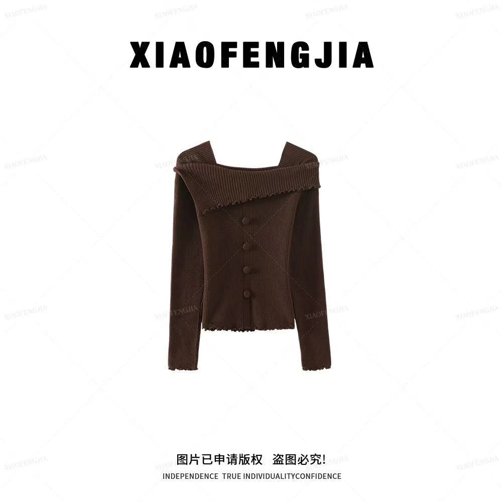 【美好时光】2025秋季新款【四季青小封家轻奢】百搭翻领针织上衣9015