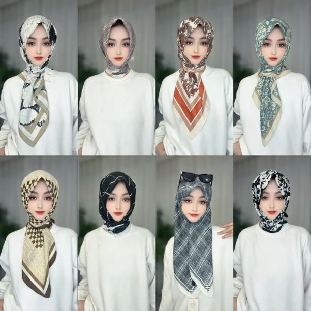 阿蕊福利单面羊绒休闲方巾头巾（配盒针）