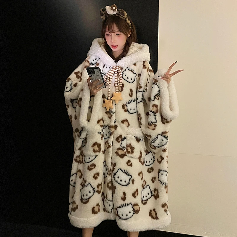 珊瑚绒睡衣女爆款2025年新款冬季加厚加绒浴袍睡袍法兰绒家居服