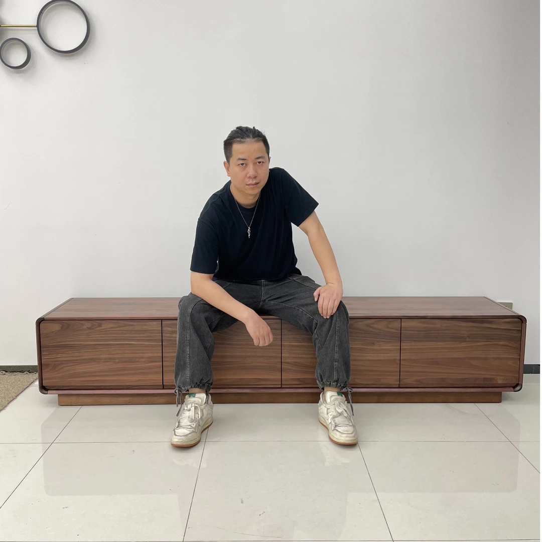 北美黑胡桃木客厅电视柜储物柜全实木电视机柜2.2米