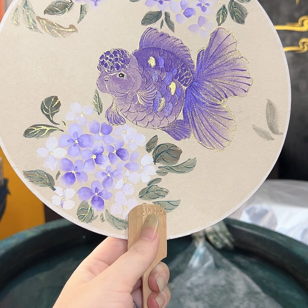 573手绘扇子手作