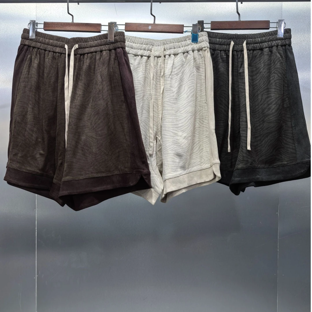 K05-2499-BON夏季虎纹网眼拼接设计时尚短裤