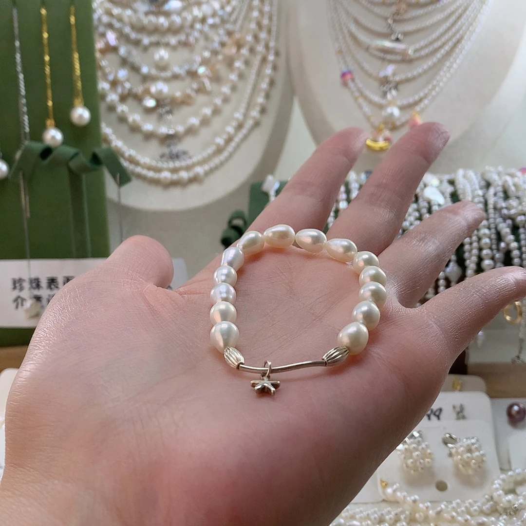 淡水珍珠手绳银S925镶嵌