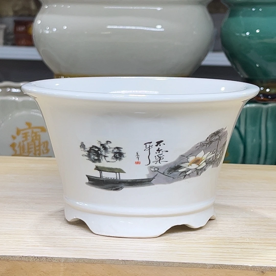 陶瓷绿植多肉微瑕花盆口径15*9