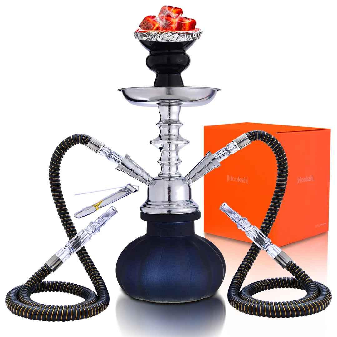 新疆西藏包邮就把家用休闲水烟壶双管水烟配件全套烟具烟斗