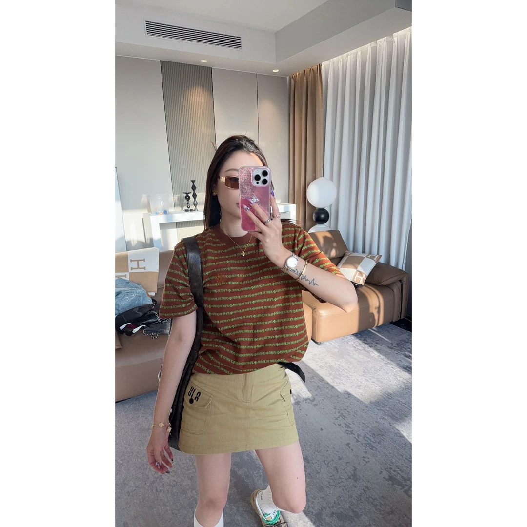 《An ni》【克】Ani-B585 显瘦时尚宽松夏季条纹短袖