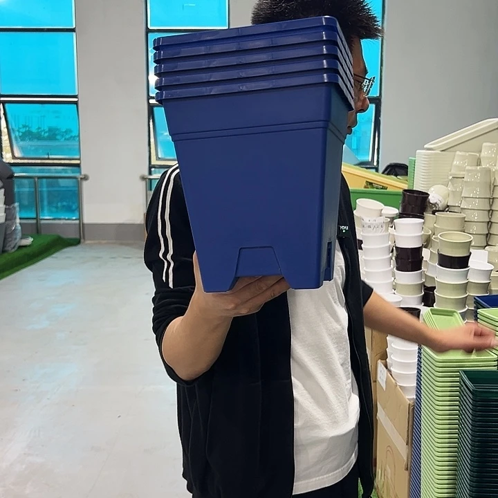 正品方盆口20高22蓝色5只带托