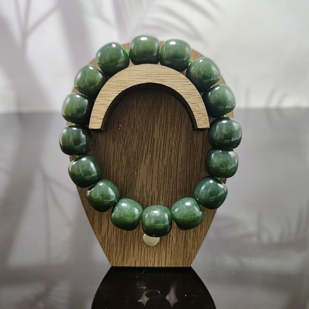 R和田玉桶珠手串（卡14）2398