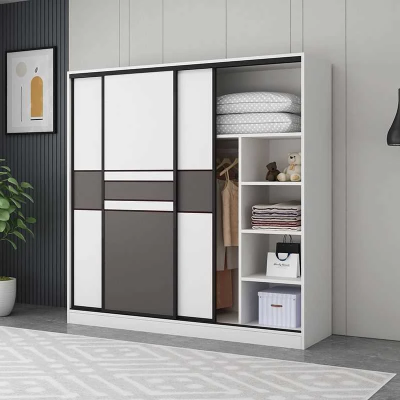 2025简易衣柜家用卧室推拉门组装现代简约收纳储物柜出租房大衣橱