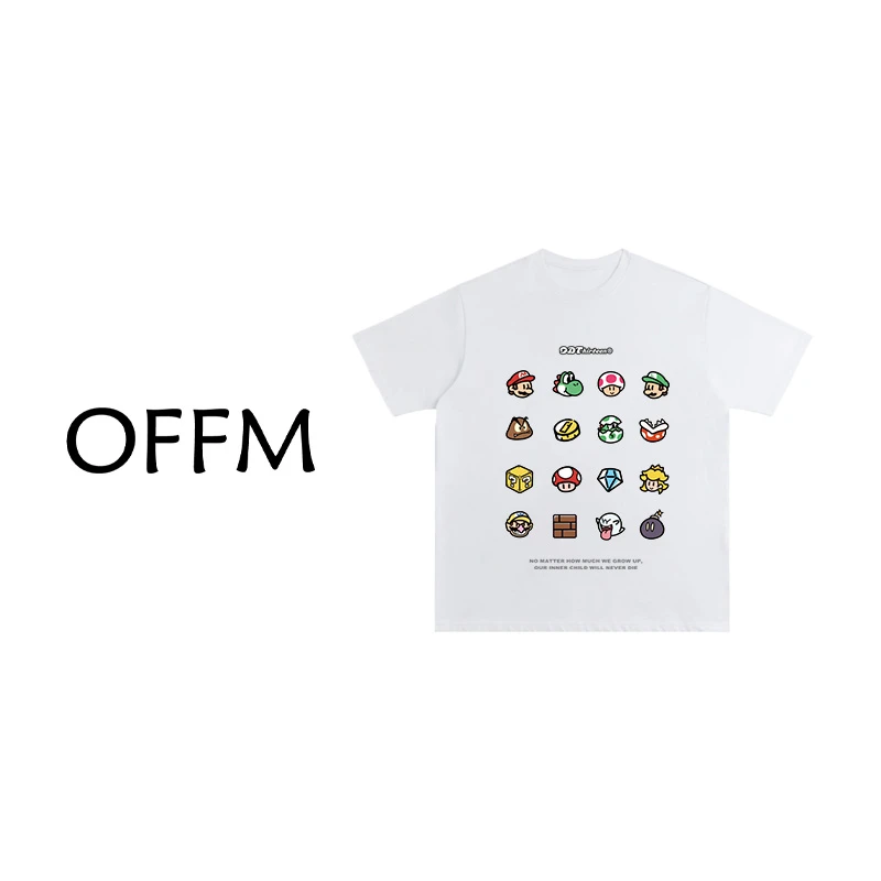 OFFM【马里奥合集】短袖卫衣合集 卡通印花重磅休闲卫衣男女同款