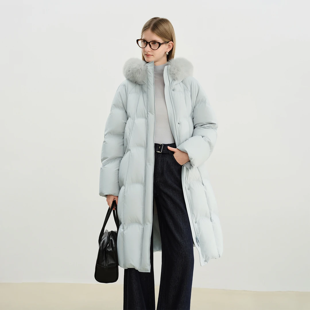 自巧巧绒lightwarm 小个子羽绒服加厚韩版狐狸毛领外套25ZQ94005