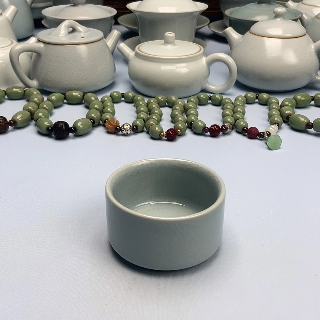 杯天蓝扳指杯原矿原釉原产地