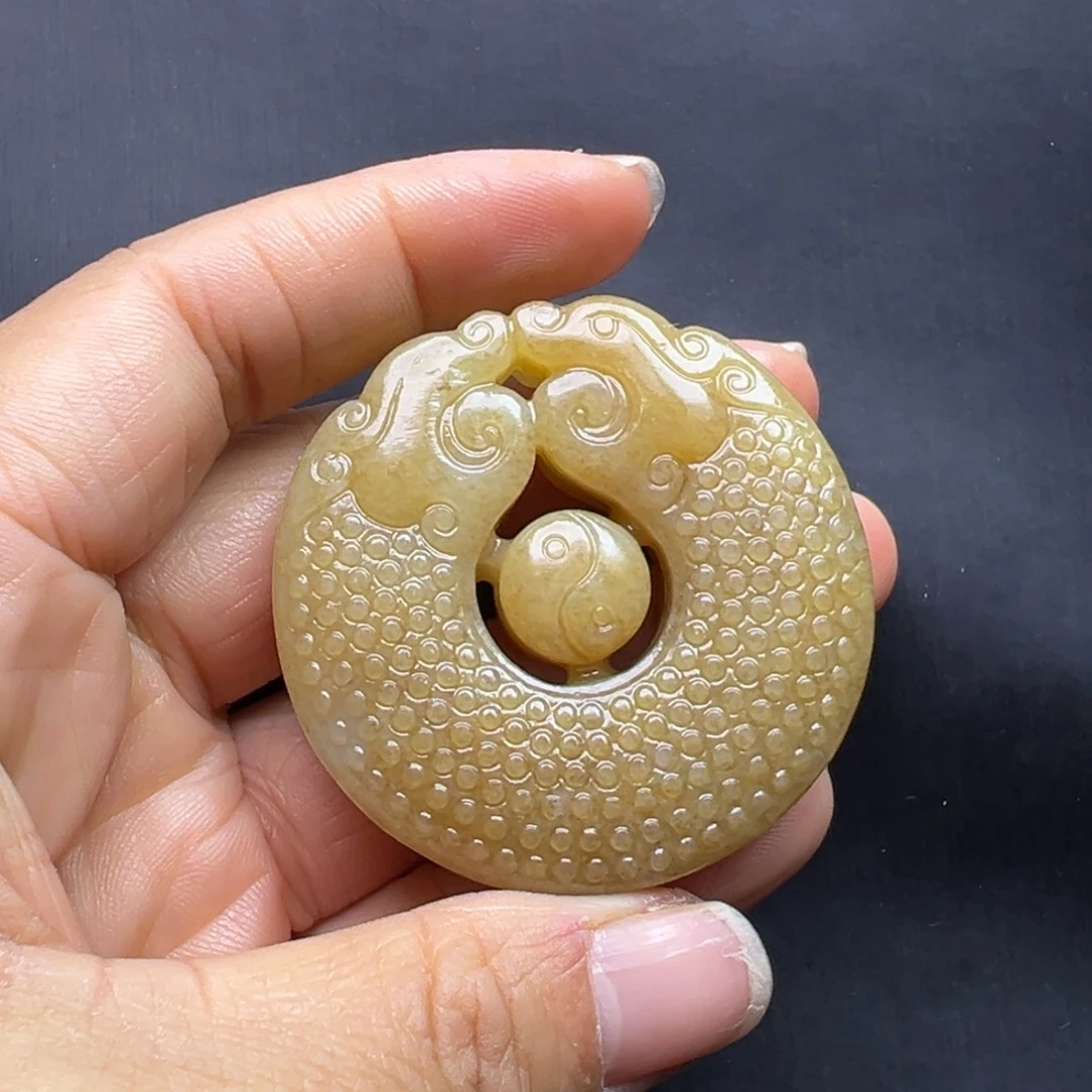 百***）和田玉未镶嵌挂件