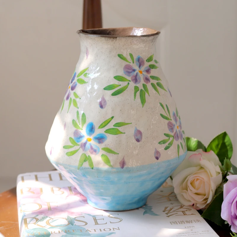 新中式手绘陶瓷花瓶碧影蓝韵系列