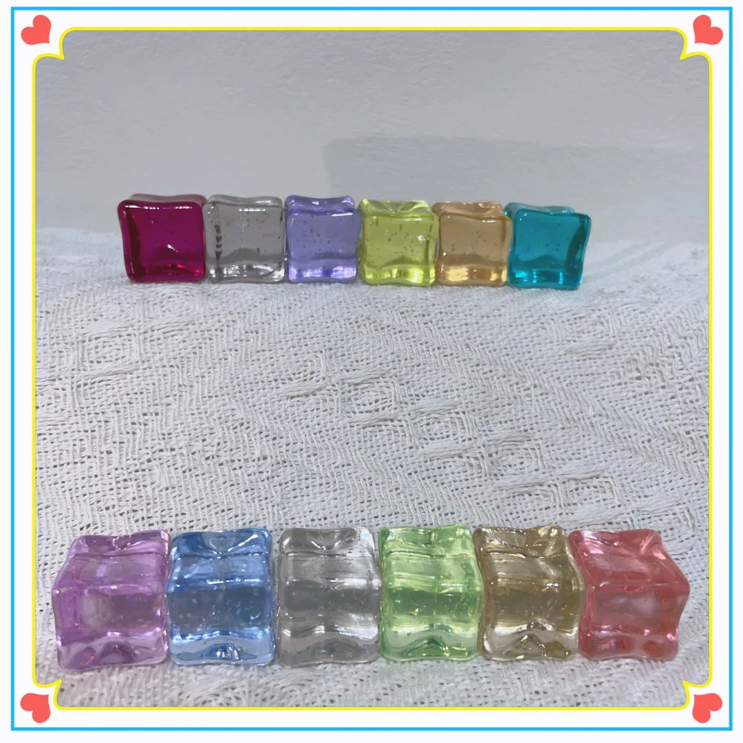 夜光星空细闪冰块18mm树脂手工DIY玩具