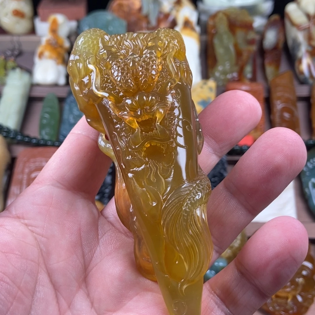未镶嵌岫玉手把件