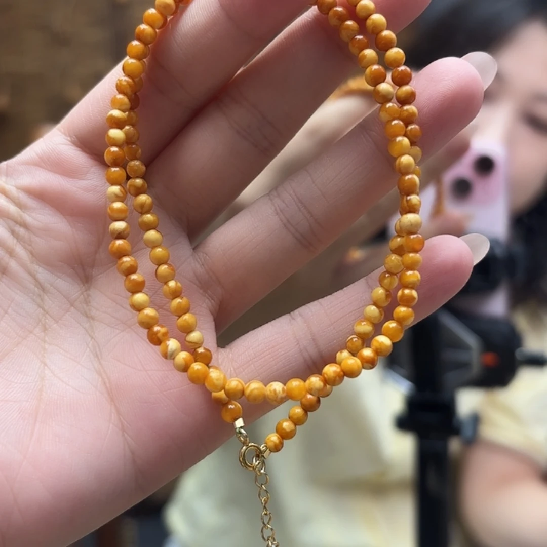 琥珀颈饰未镶嵌项链