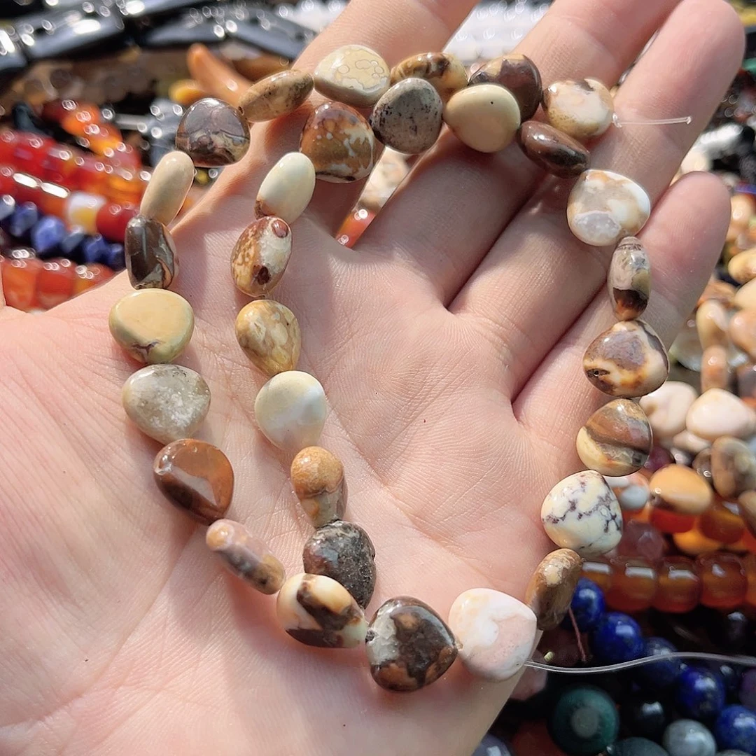 玛瑙/玉髓合金珠宝半成品阿拉善爱心一条13mm