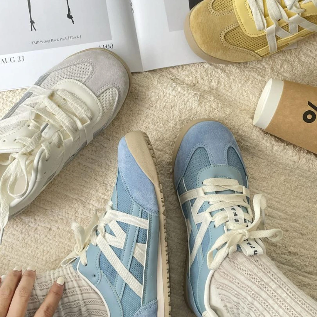 DX.DAXI 7701真皮网面镂空透气德训鞋女时尚百搭休闲运动鞋小白鞋