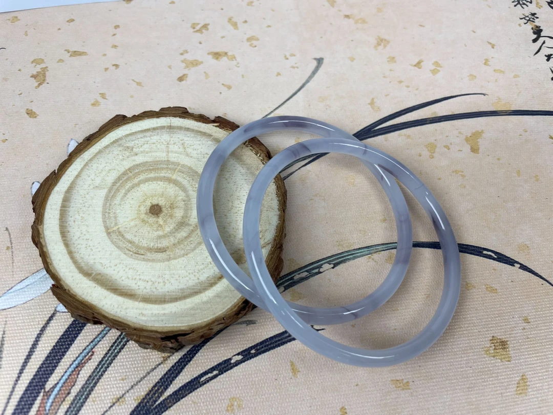 57-58圈口 手镯一步一响叮铛镯闺蜜手镯纯欲烟雾紫