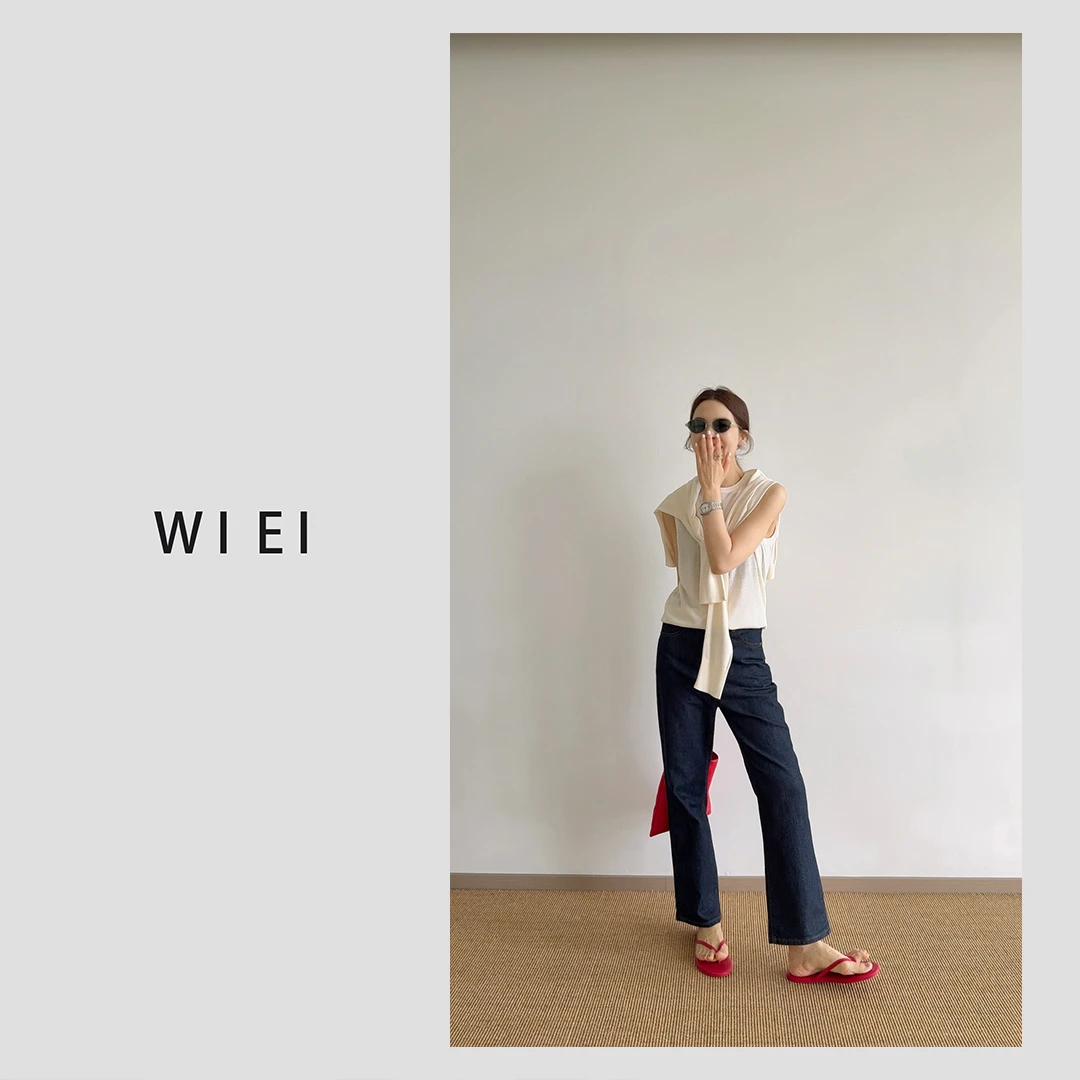 《WI EI》红标牛仔*日本進口面料 高品质复古显瘦直筒牛仔裤 5C0311