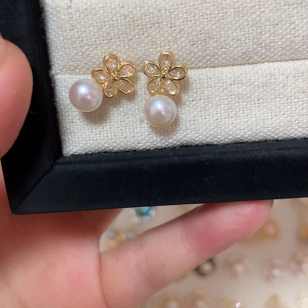 淡水珍珠耳饰合金