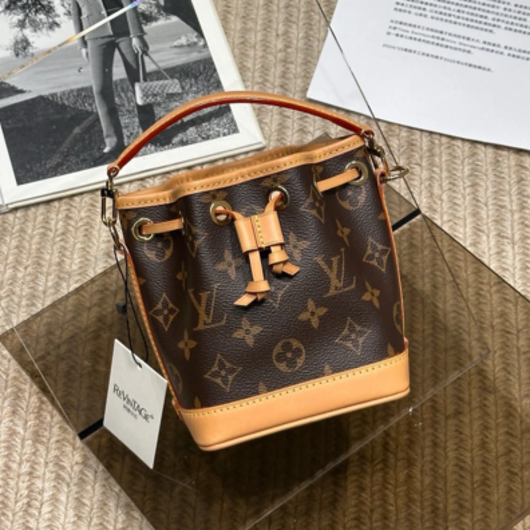 99新 LouisVuitton/路易威登 老花nano noe小水桶单肩斜挎包