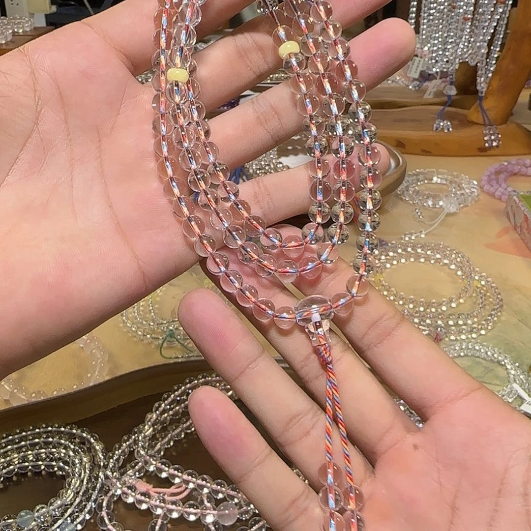 C***月水晶手串未镶嵌白水晶108