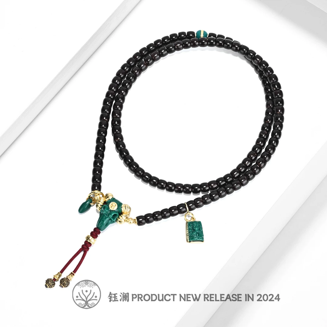 钰澜文玩椰蒂直切6mm+羊头三通脖挂满款-男女同款