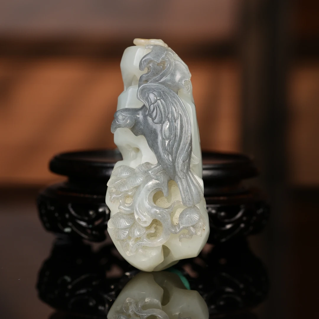 和田玉青花大鹏展翅把件sw2509240939