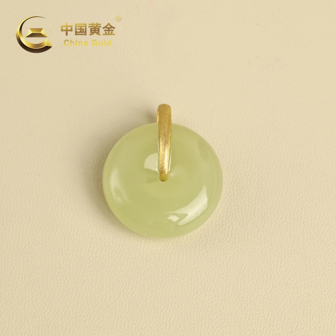 【中国黄金】沁宁 | 和田玉*吊坠*18K金镶嵌-D9261-Y