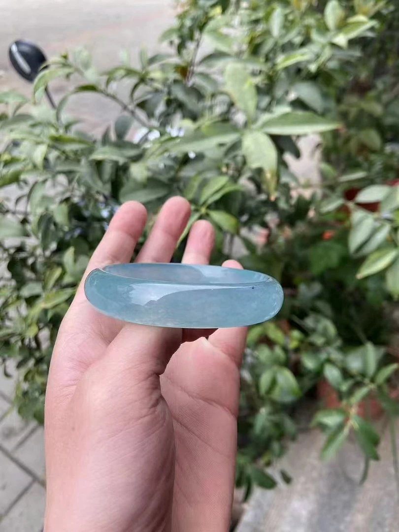 娇娇专属蓝水胖圆手镯【高货冰冰翠】时尚显白