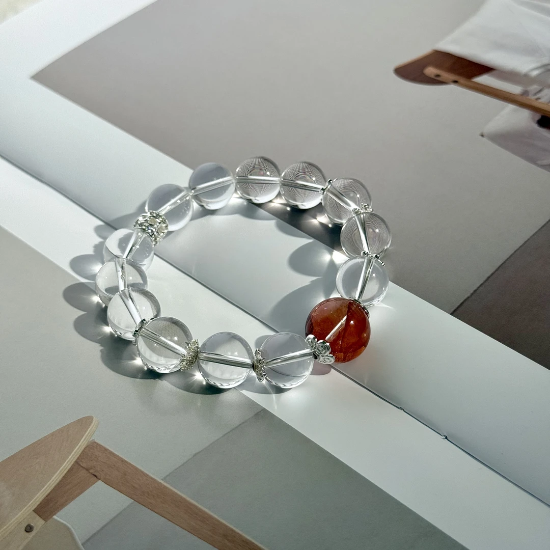 天然巴西红胶花+白水晶原创设计款大女主多样性发一