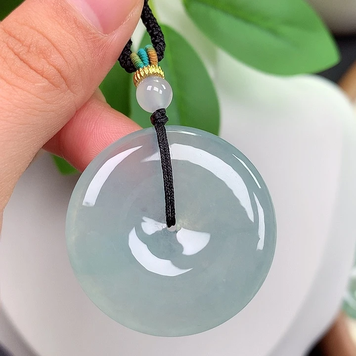 翡翠未镶嵌颈饰平安扣 34.5x5.8mm