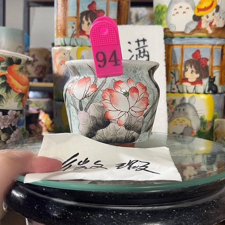 景德镇幸运花盆手绘韩式花盆