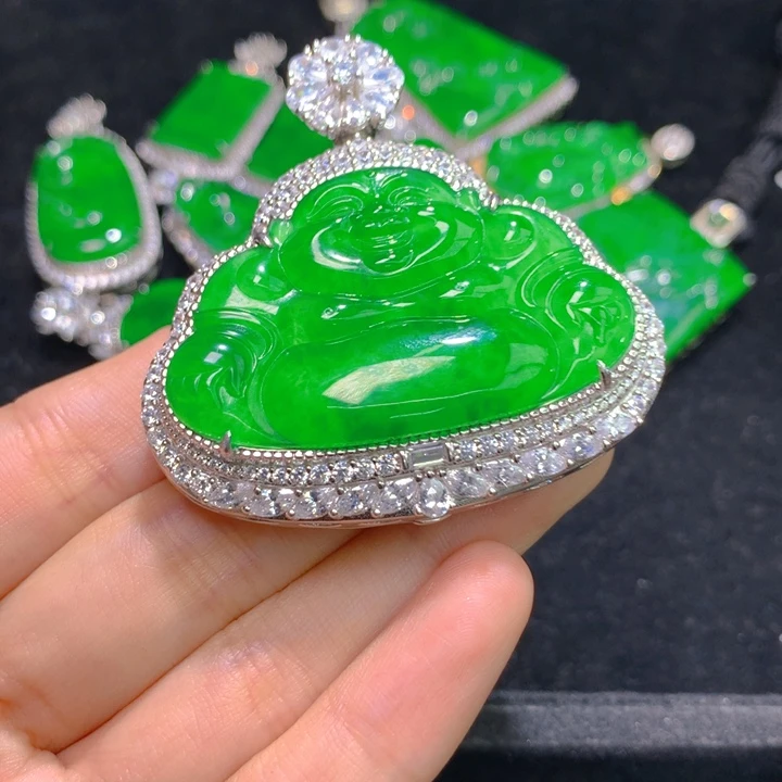 翡翠颈饰银S925镶嵌分****王一个