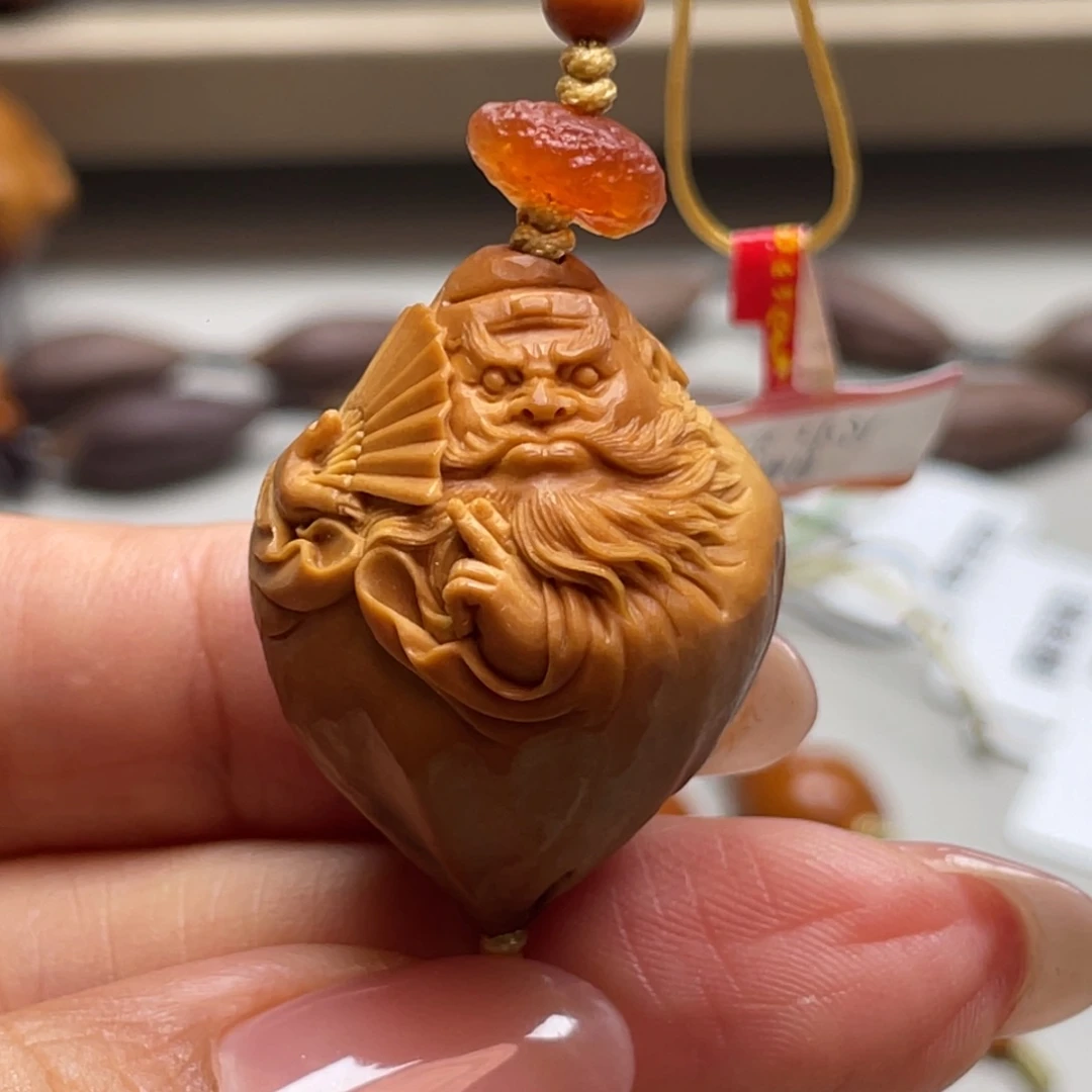 吊坠橄榄核清水刀钟馗