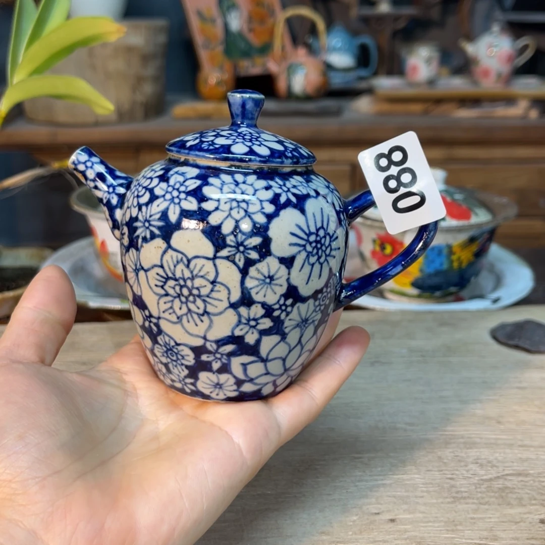 壶素浅陶瓷手工手绘