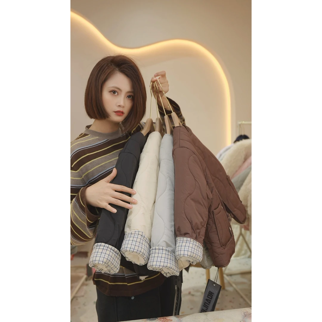 现货Q374女童冬季加绒加厚韩版洋气棉服棉衣外套