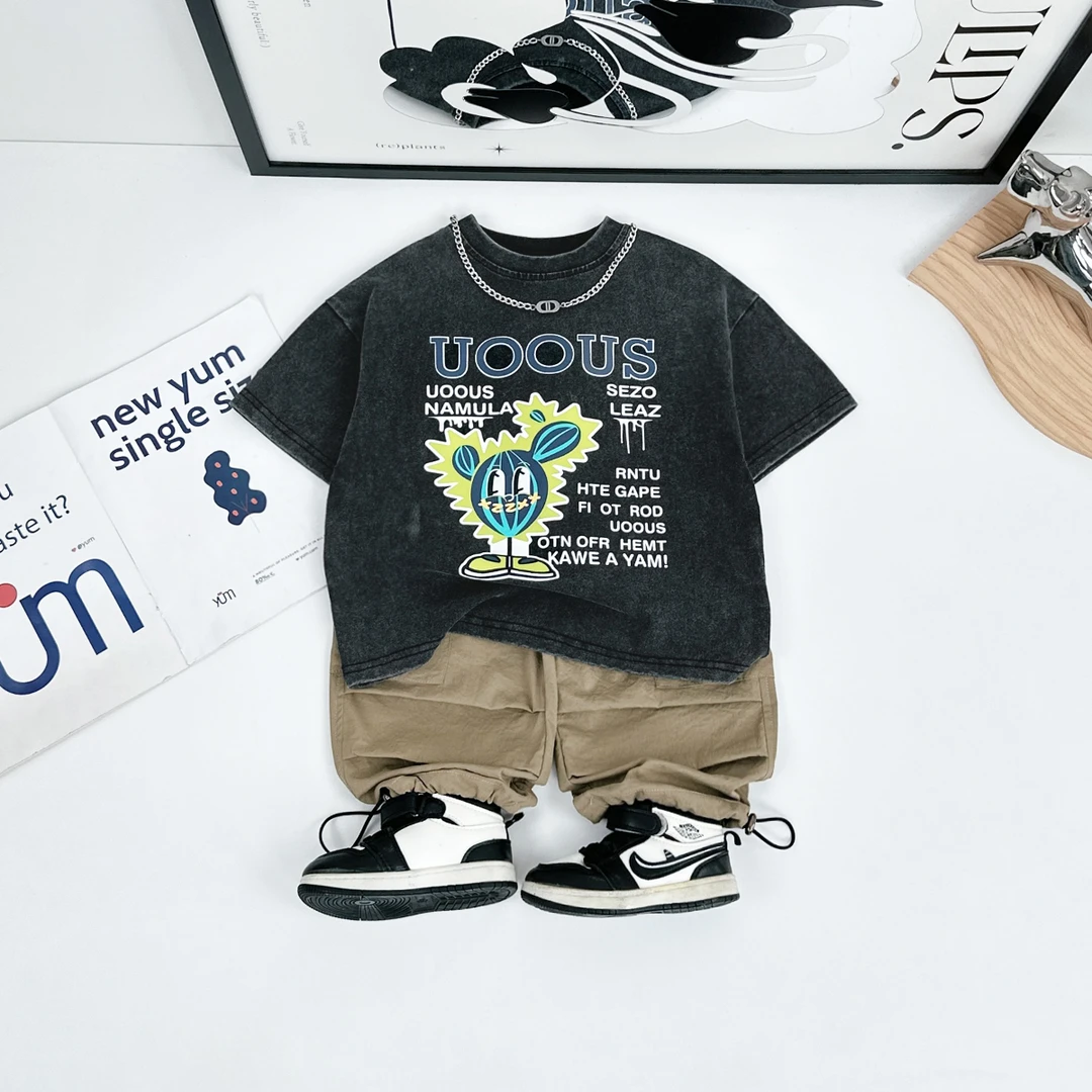 儿童短袖T恤夏季男童夏衣服夏装2025新款潮 HZ25210 悠悠童话童装