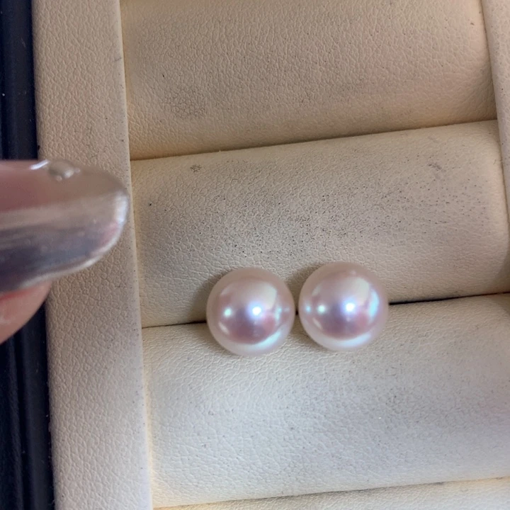 银S925镶嵌耳饰海水珍珠