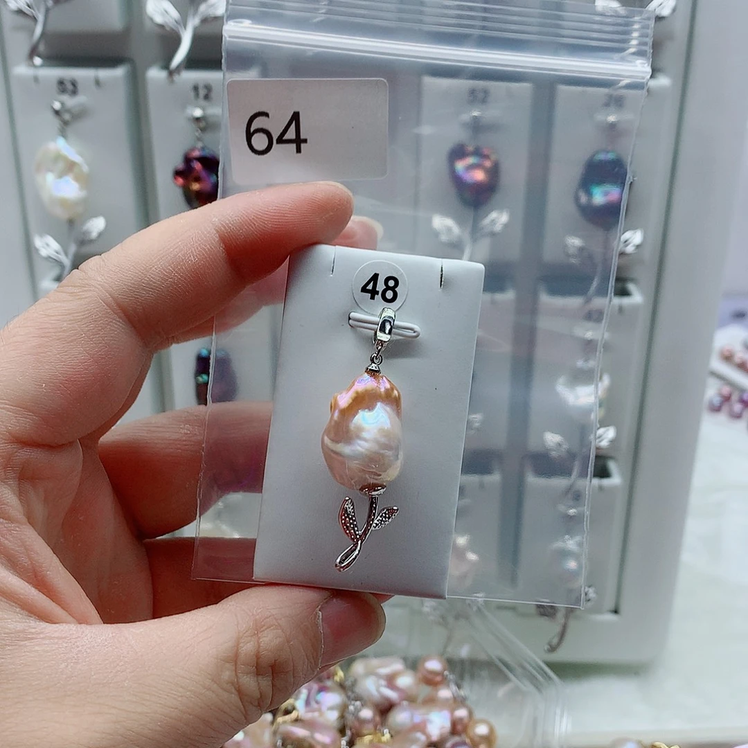 合金吊坠(不含链)淡水珍珠