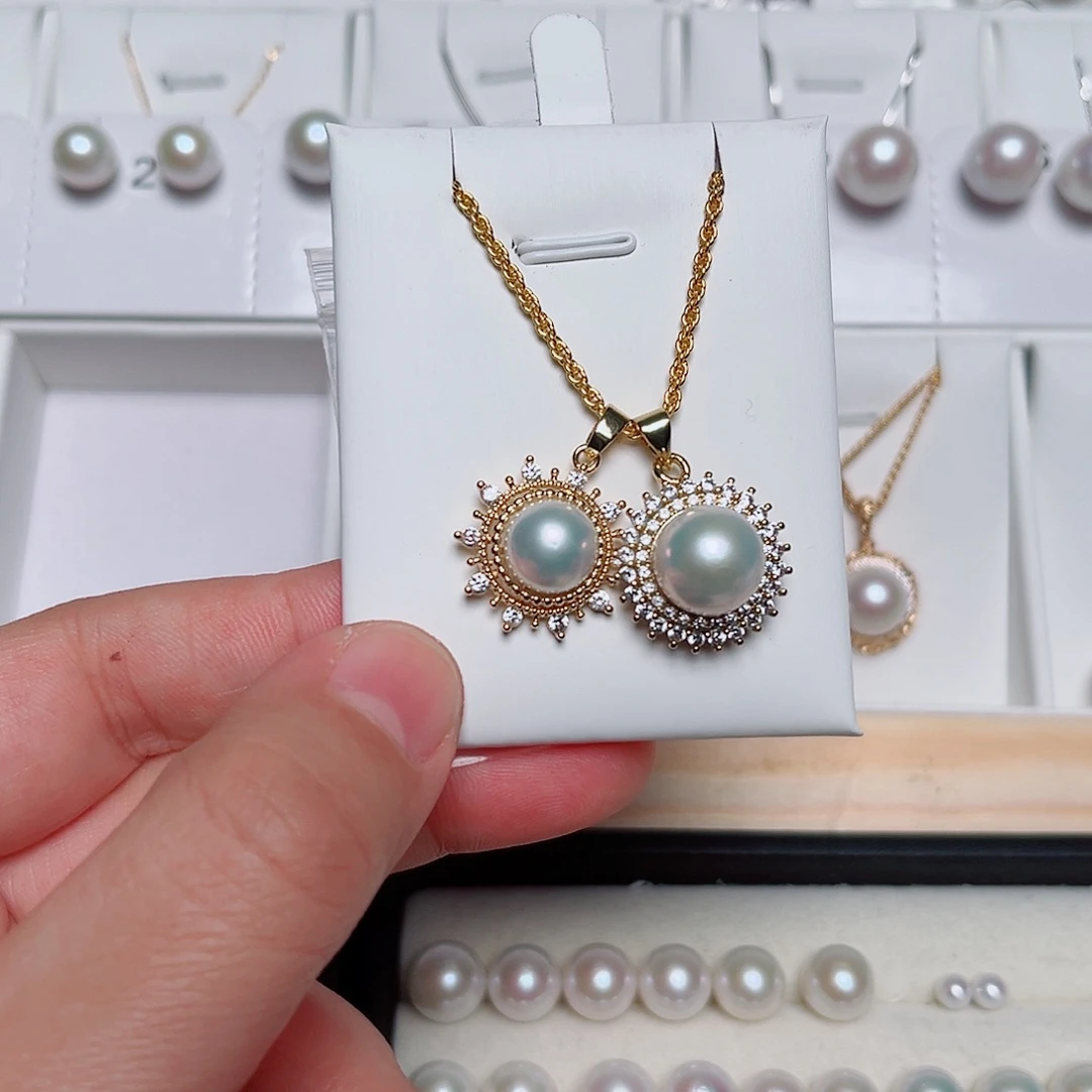 淡水珍珠耳饰银S925镶嵌