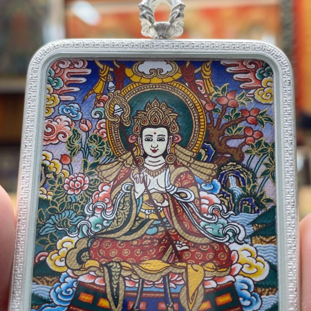 吊坠热贡纯手绘唐卡地藏菩萨