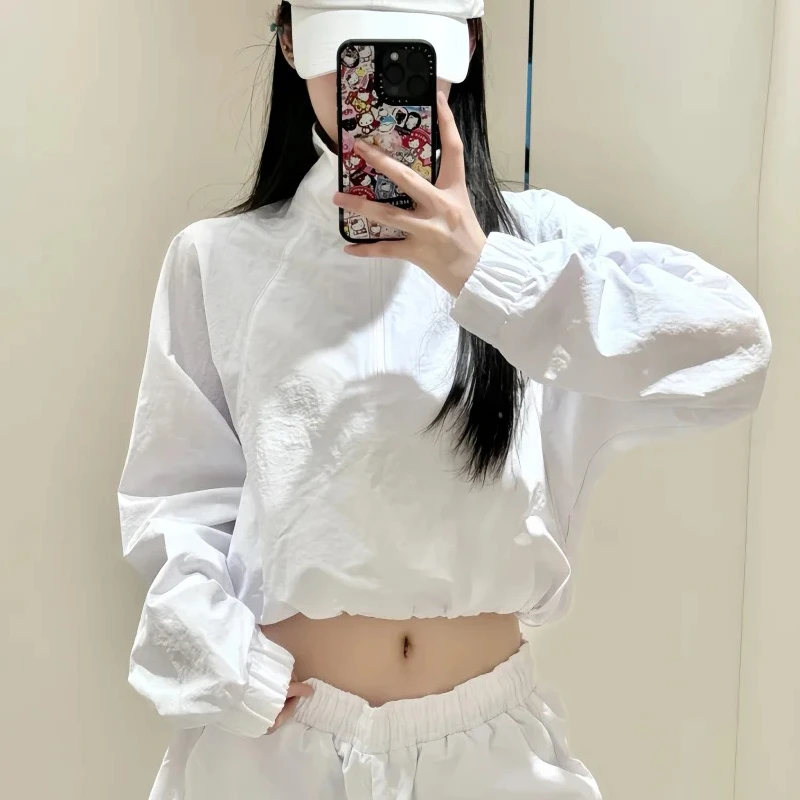 alo上衣秋季宋佳同款套装女速干防晒衣宽松短款罩衫长袖防晒外套