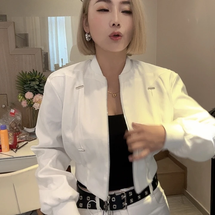 郭****白色工装外套韩版
