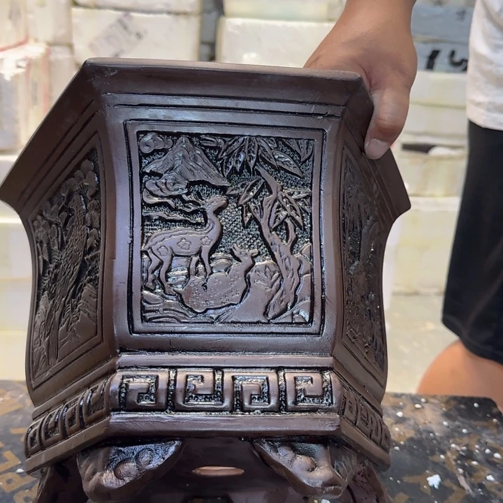 紫砂花盆口径27 24高度22