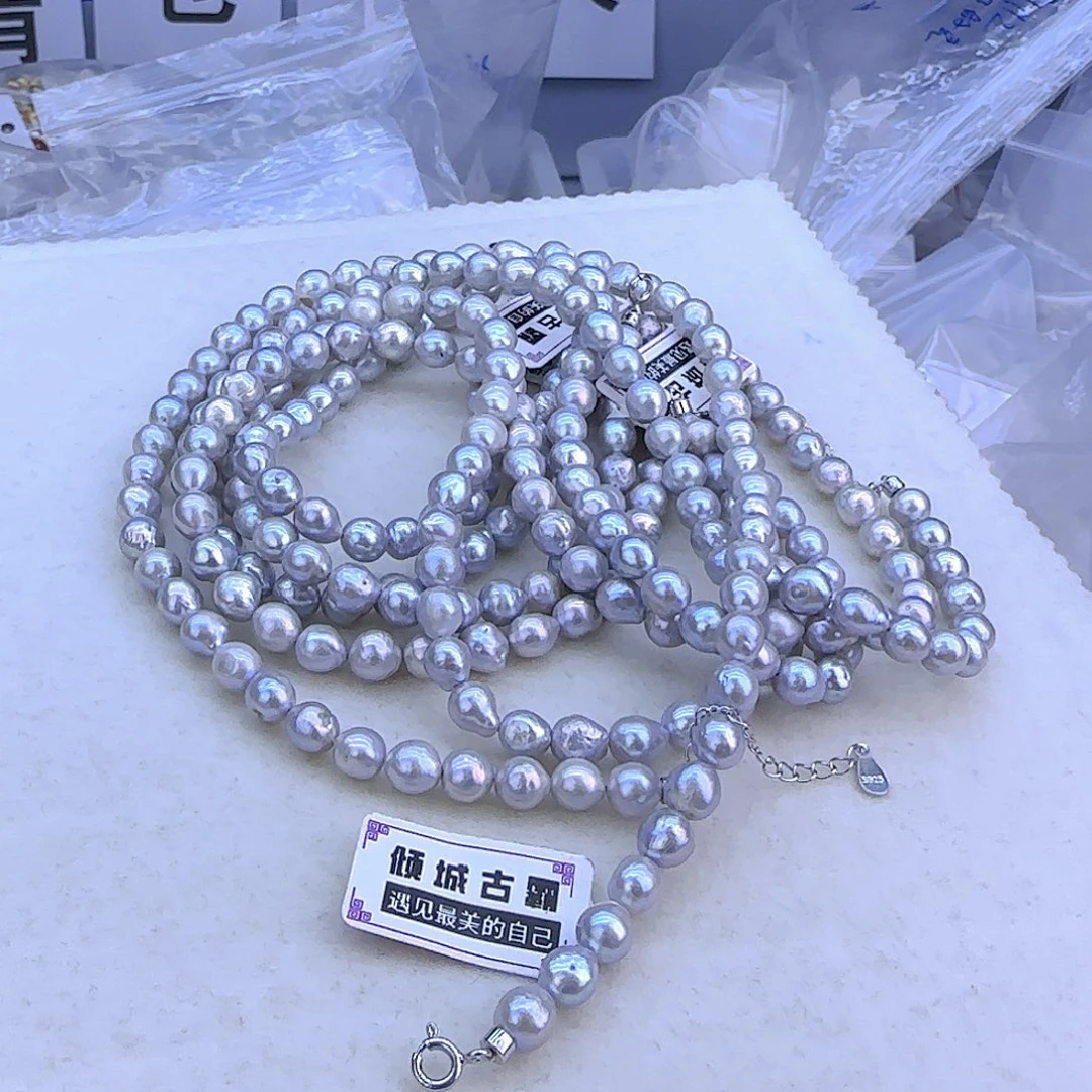 银S925镶嵌项链定制多样性发货发其一598淡水珍珠