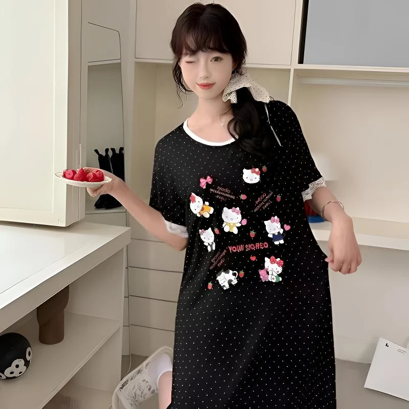 【嘉之馨】2025夏季新款睡裙女莫代尔可爱慵懒甜美家居服