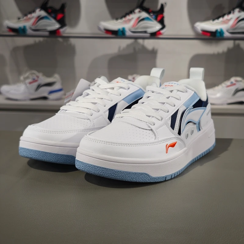 李宁海川休闲鞋男子2023春季运动生活系列百搭防滑板鞋AGCT377